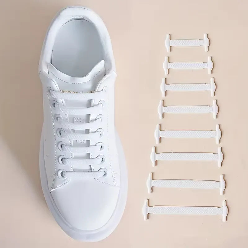 16pcs Lazy Shoelace Silicone Quick Lace Elastic Women Men No Tie Kids Adult Sneakers Lacing Shoelace Buckle Shoes Accessories