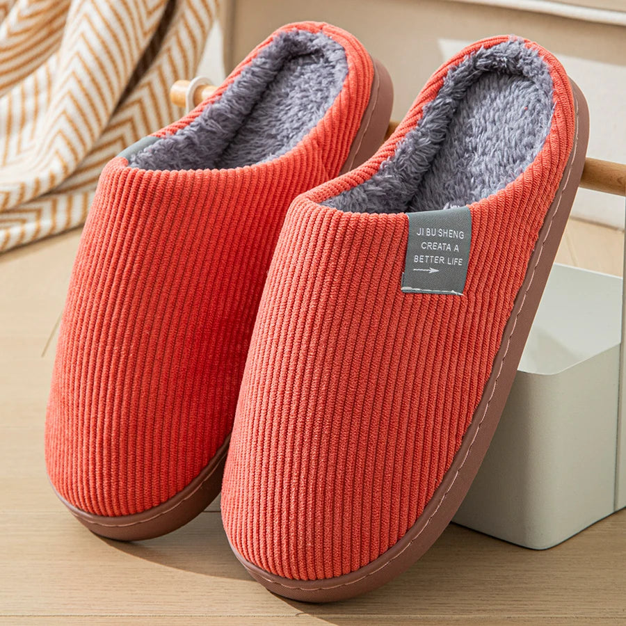 Women's Thick-Soled Soft-Soled Household Slippers Household Plush Slippers Non-Slip Warm Slippers Indoor Winter