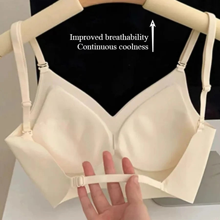 Women Invisible Bra Deep U Plunge Bras Backless Top for Dresses Sexy Lingerie with Transparent Strap Push Up Strapless Underwear