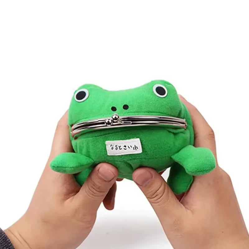 Cute Anime Frog Purse Kissing Lock Funny Plush Frog Shape Role Play Purse for Women Bag Accessories