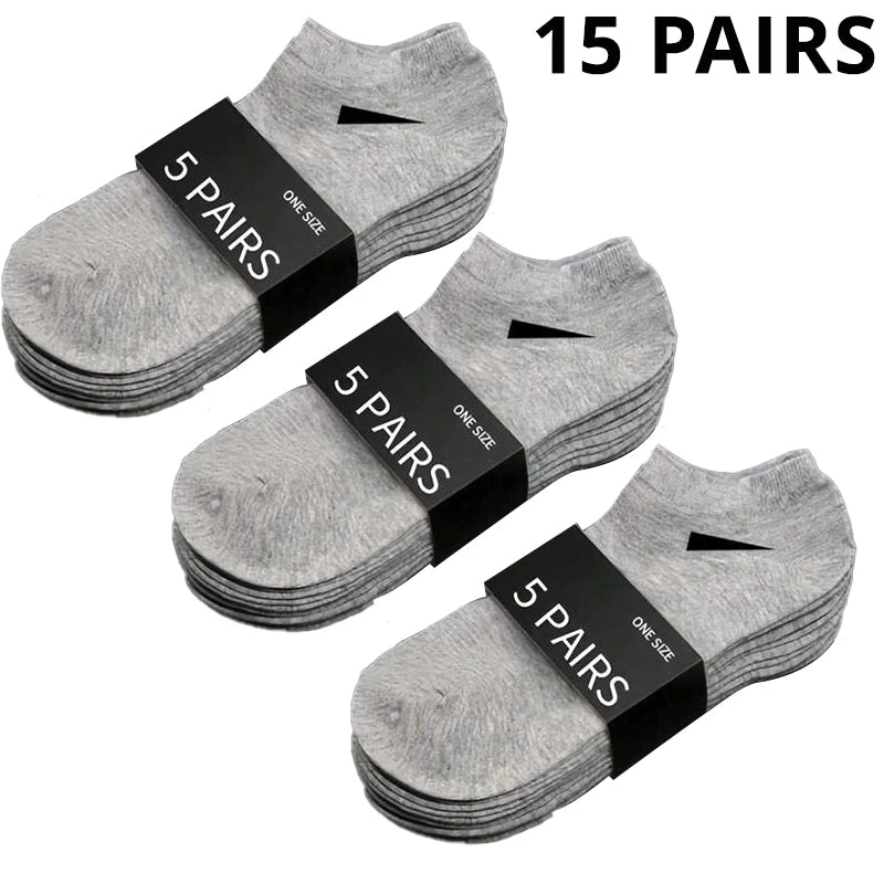 5/10 /20/30 Pairs Unisex Casual Plain Color Boat Socks Thin Breathable Comfy Anti Odor Sweat-absorbing Ankle Socks For Men Women